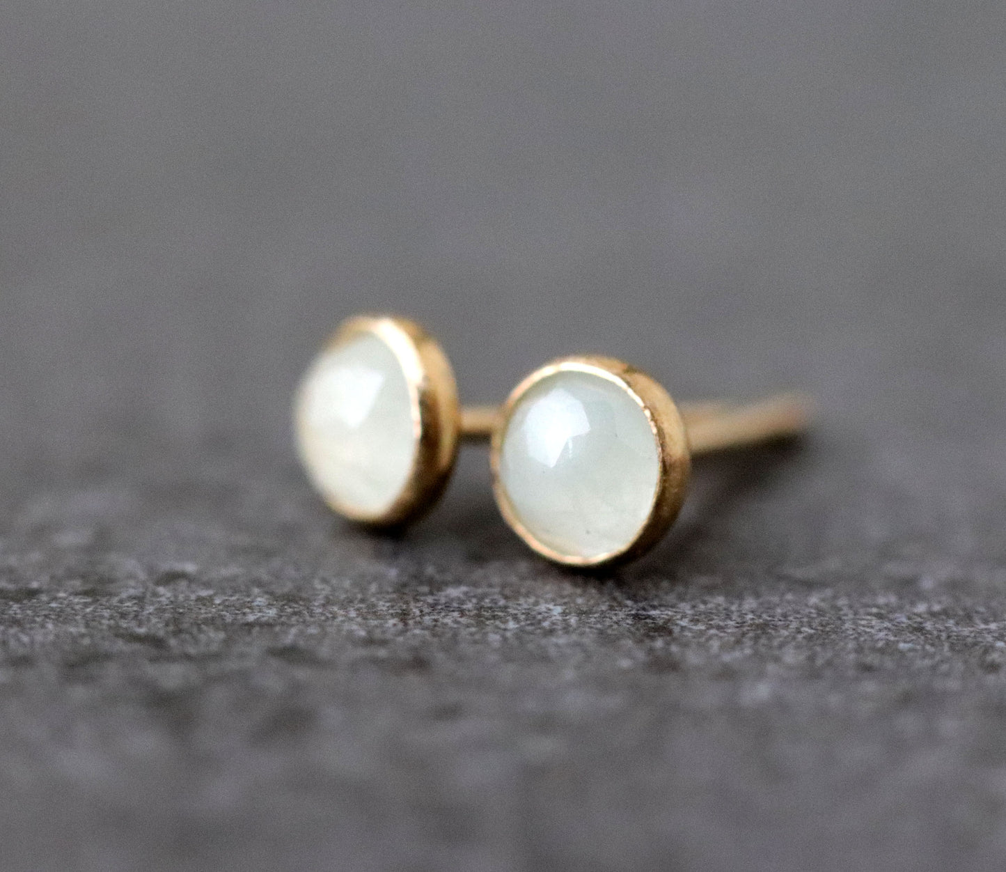 Pastel Blue Misty Aquamarine Stud Earrings