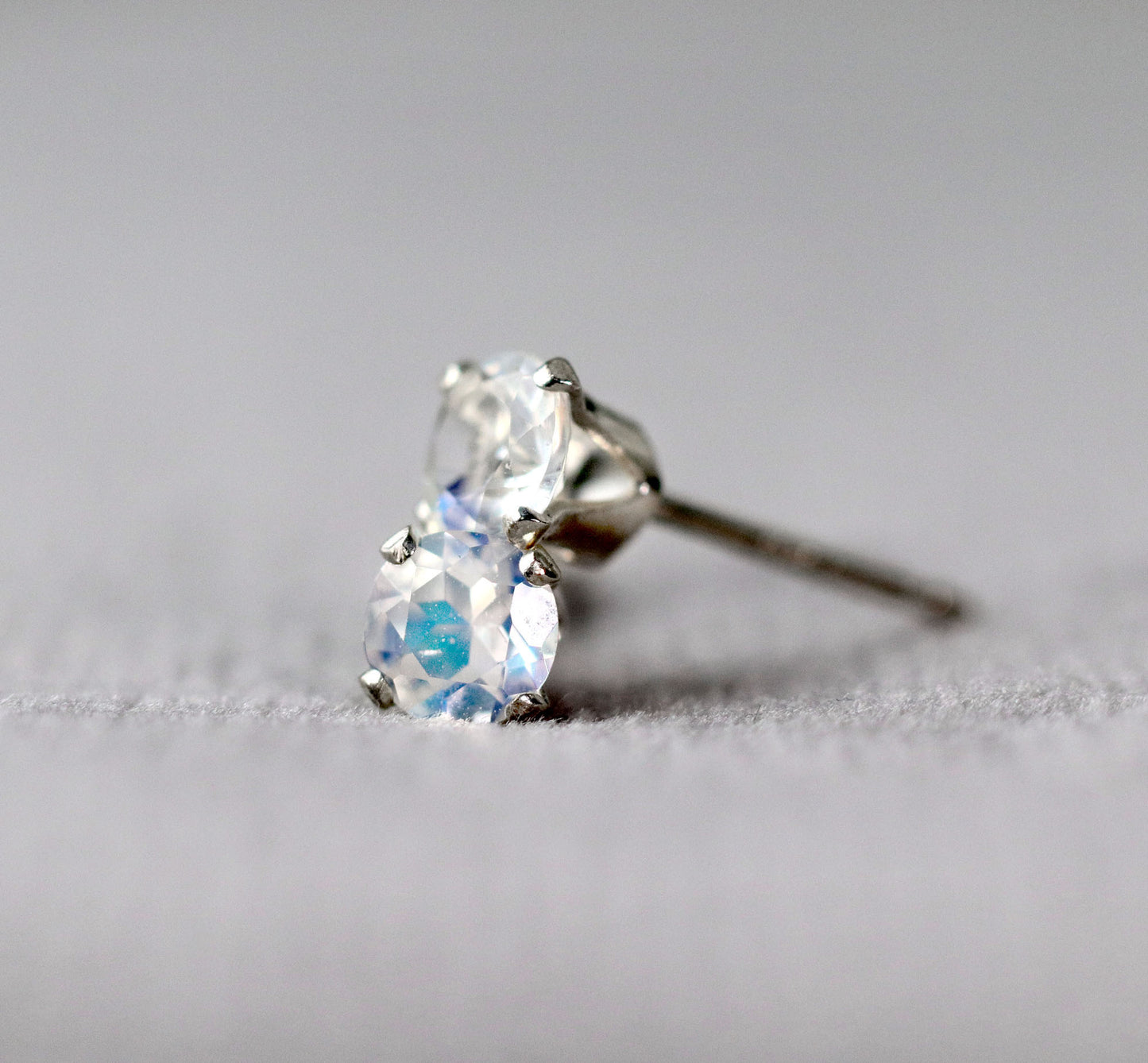 Rainbow Moonstone Stud Earrings