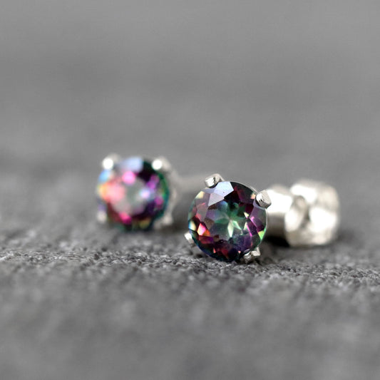 Mystic Fire Topaz Stud Earrings