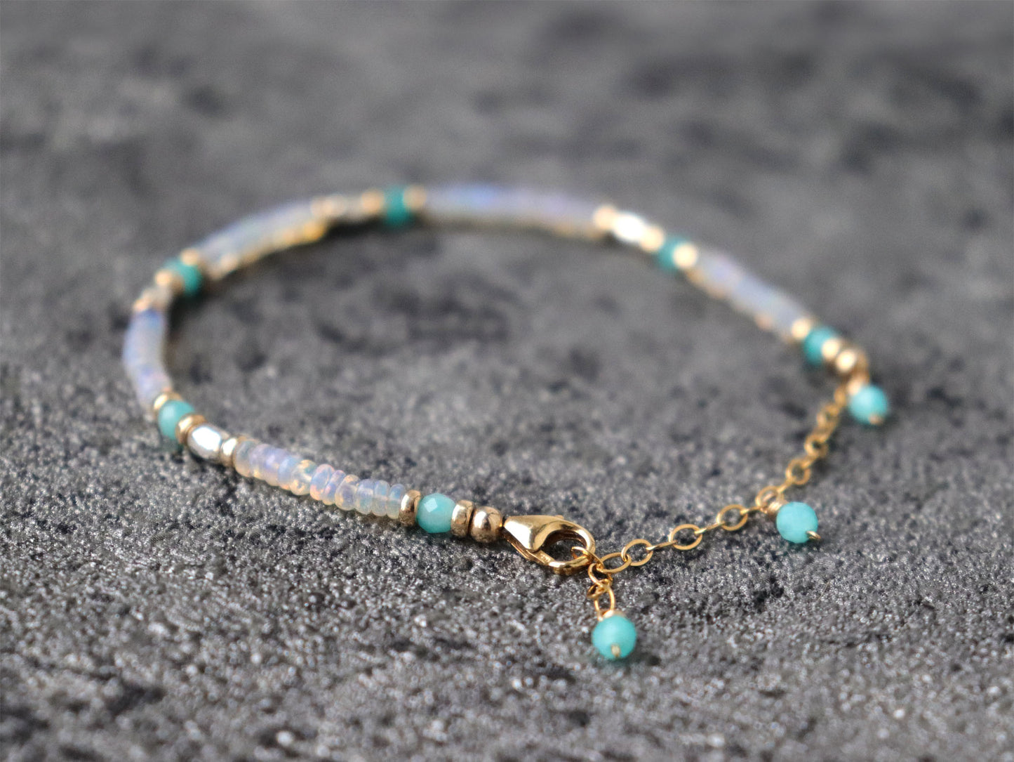 Ethiopian Opal and Amazonite Bracelet