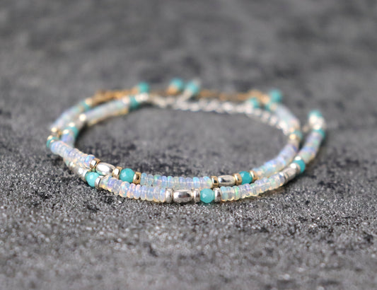 Ethiopian Opal and Amazonite Bracelet