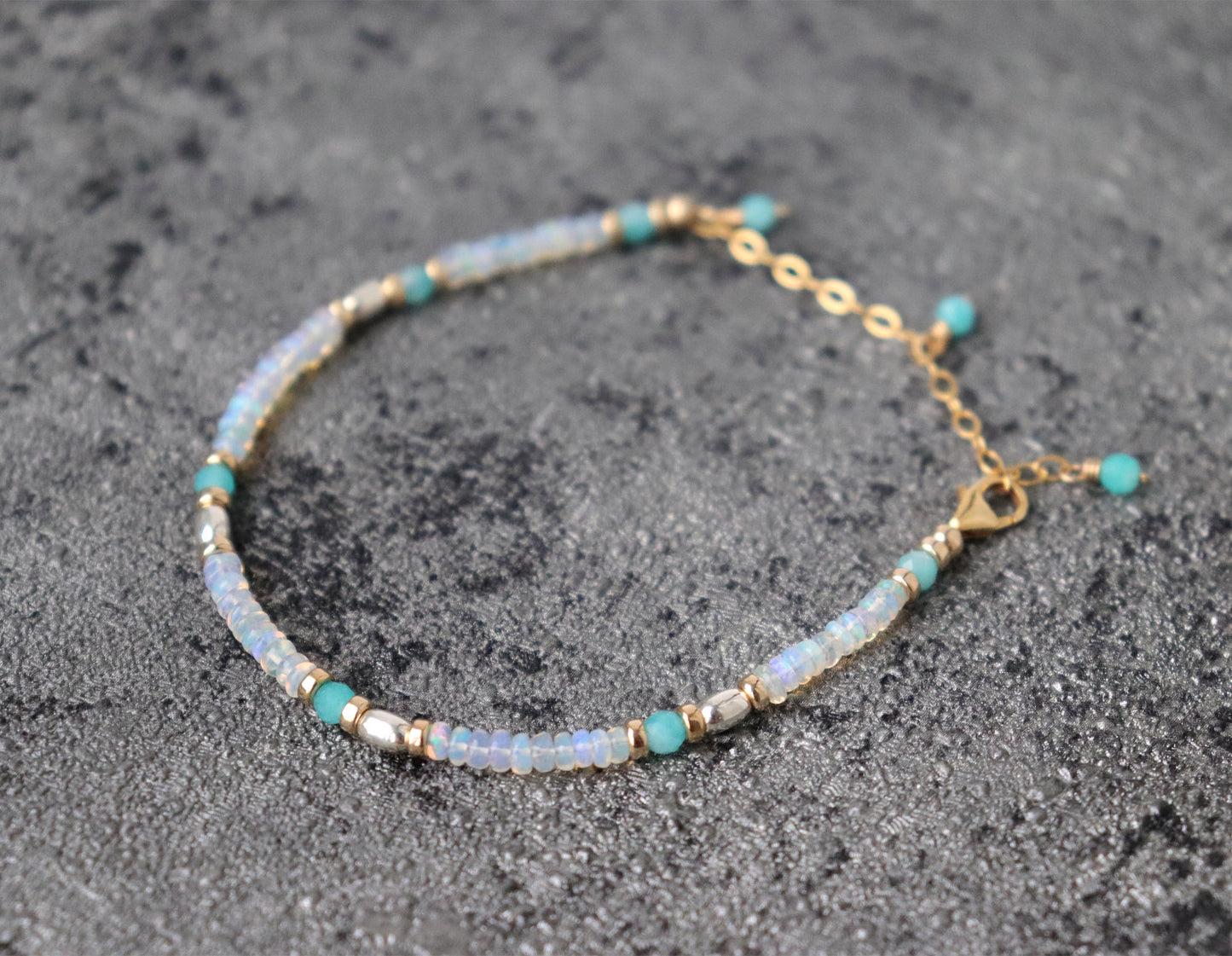 Ethiopian Opal and Amazonite Bracelet