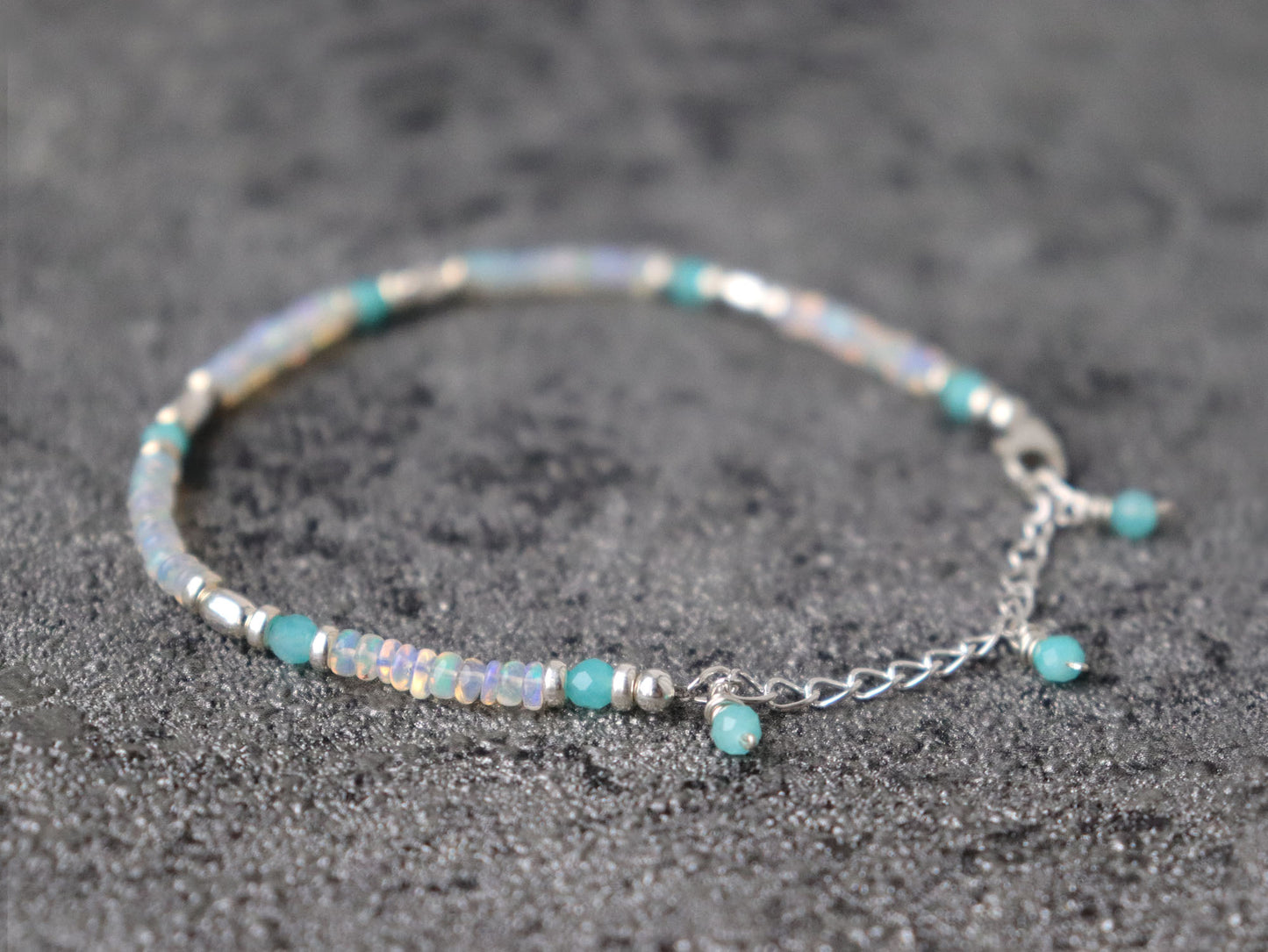 Ethiopian Opal and Amazonite Bracelet