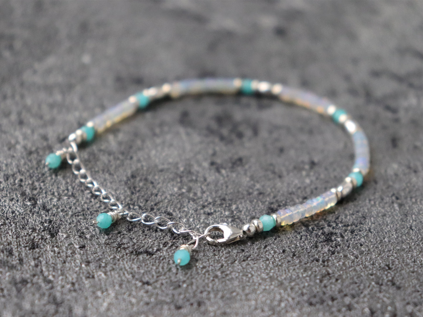 Ethiopian Opal and Amazonite Bracelet