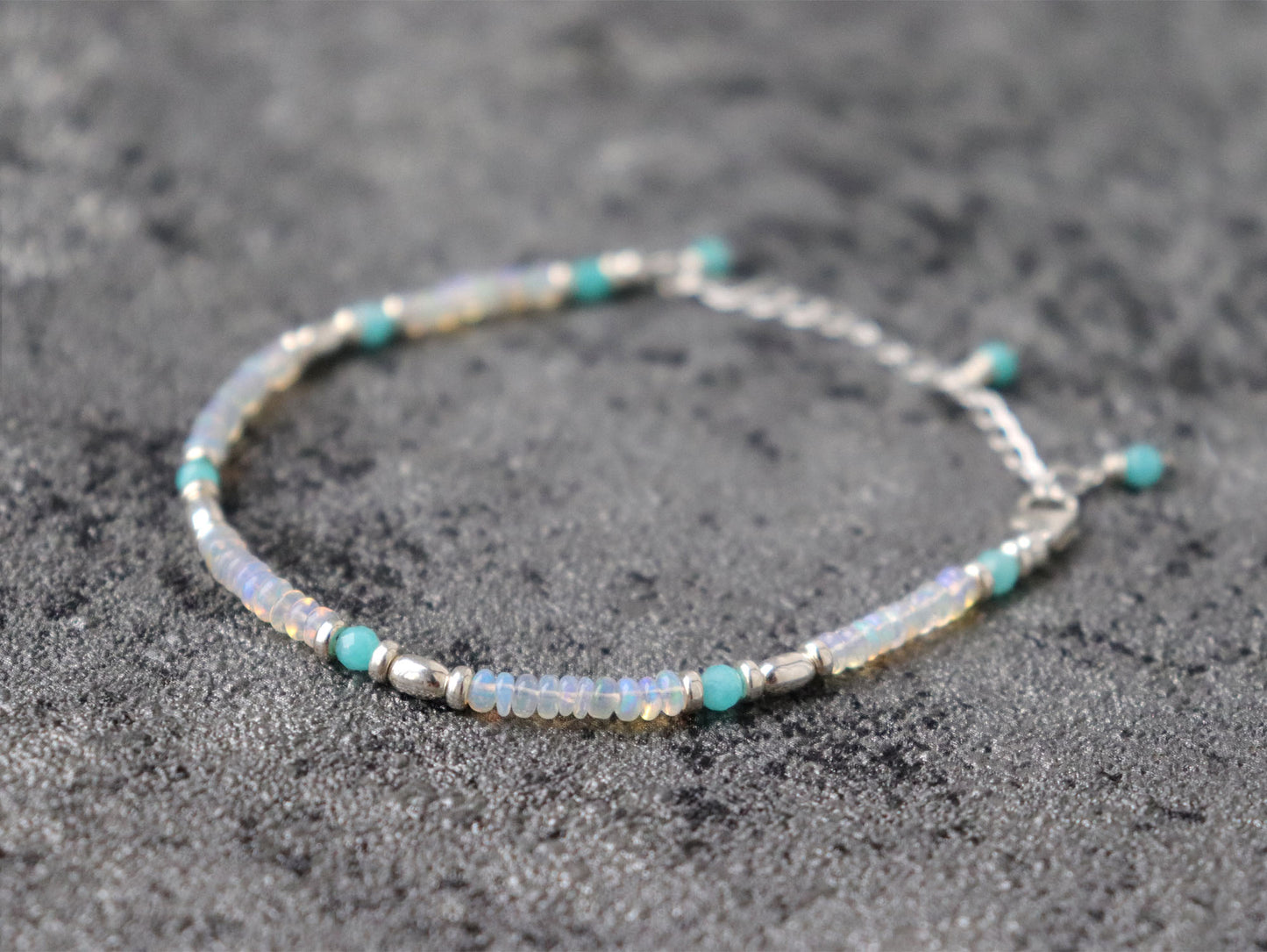 Ethiopian Opal and Amazonite Bracelet