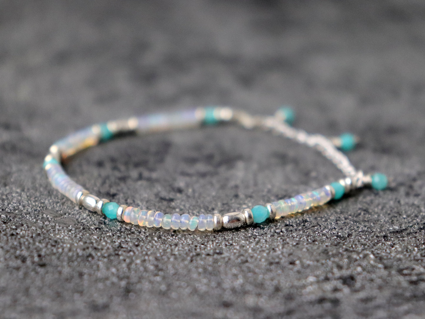 Ethiopian Opal and Amazonite Bracelet