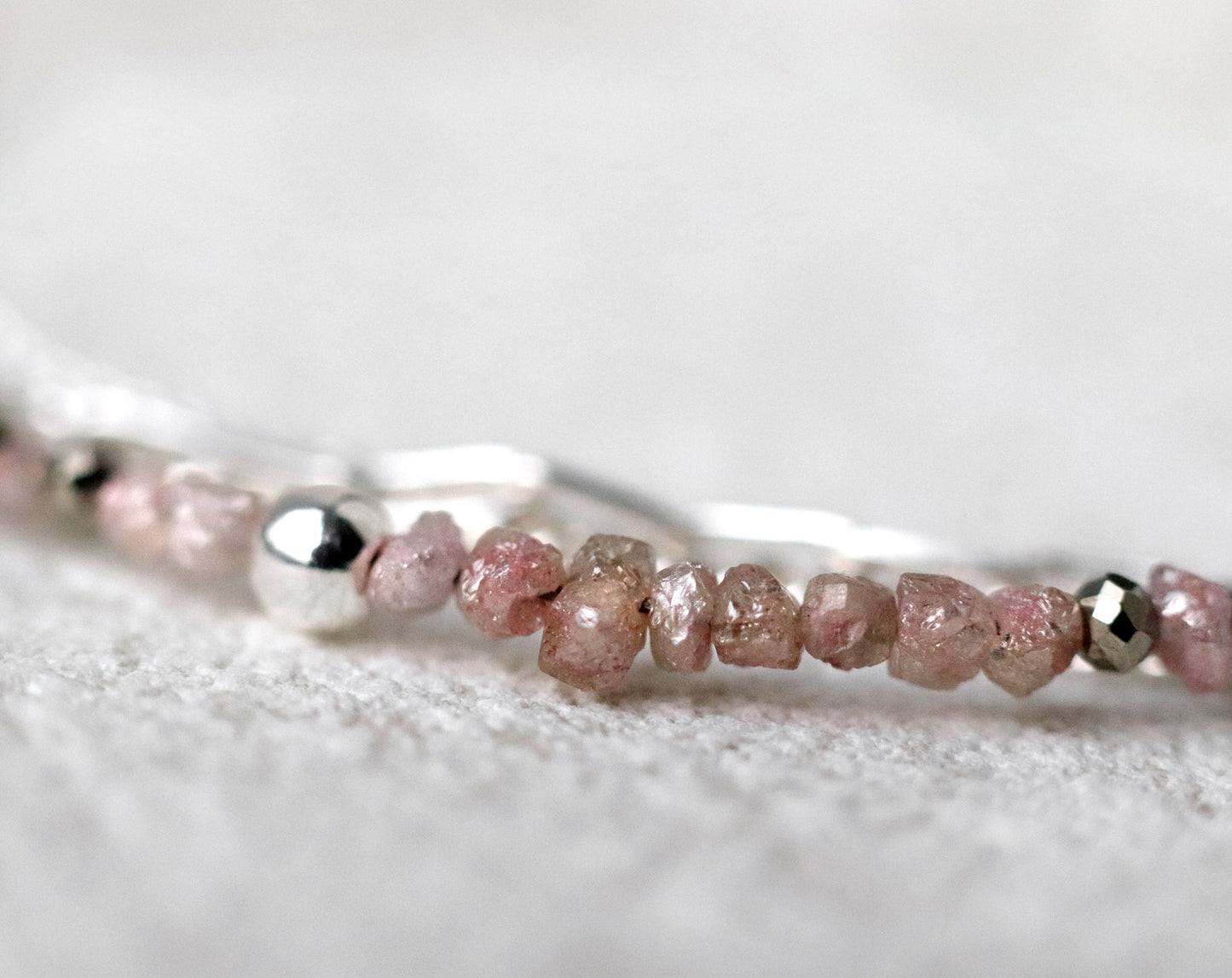 Raw Pink Diamond Bracelet