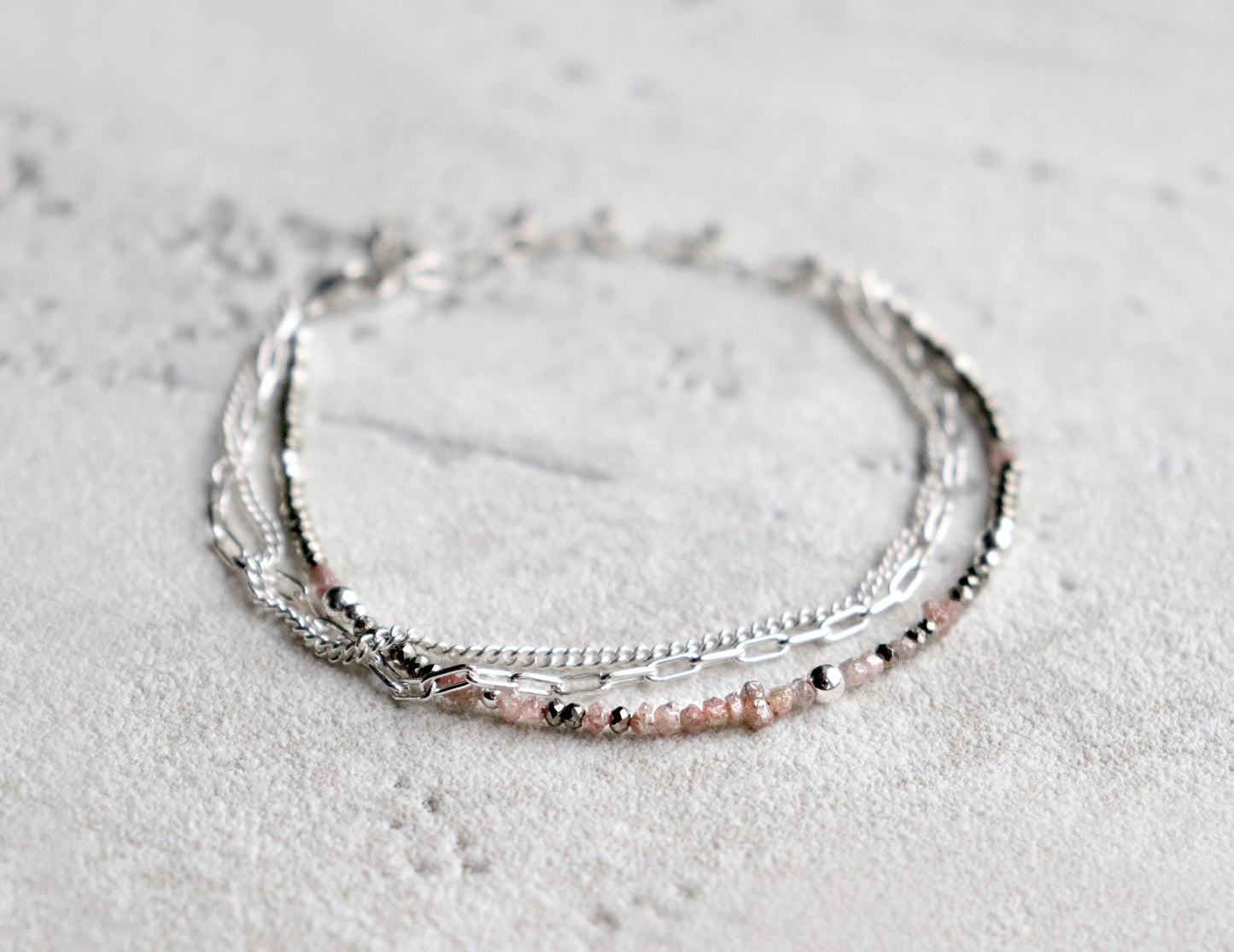 Raw Pink Diamond Bracelet