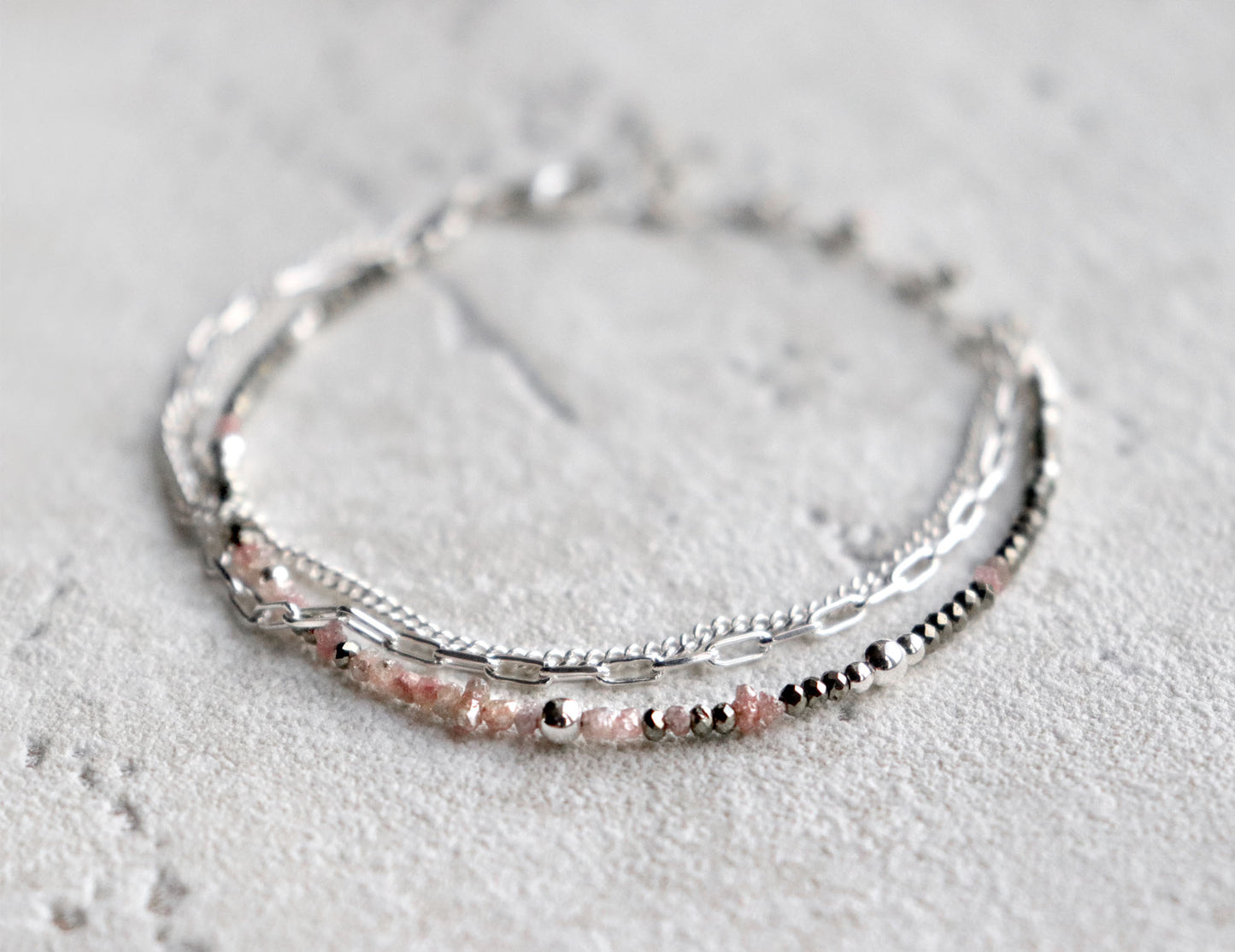 Raw Pink Diamond Bracelet