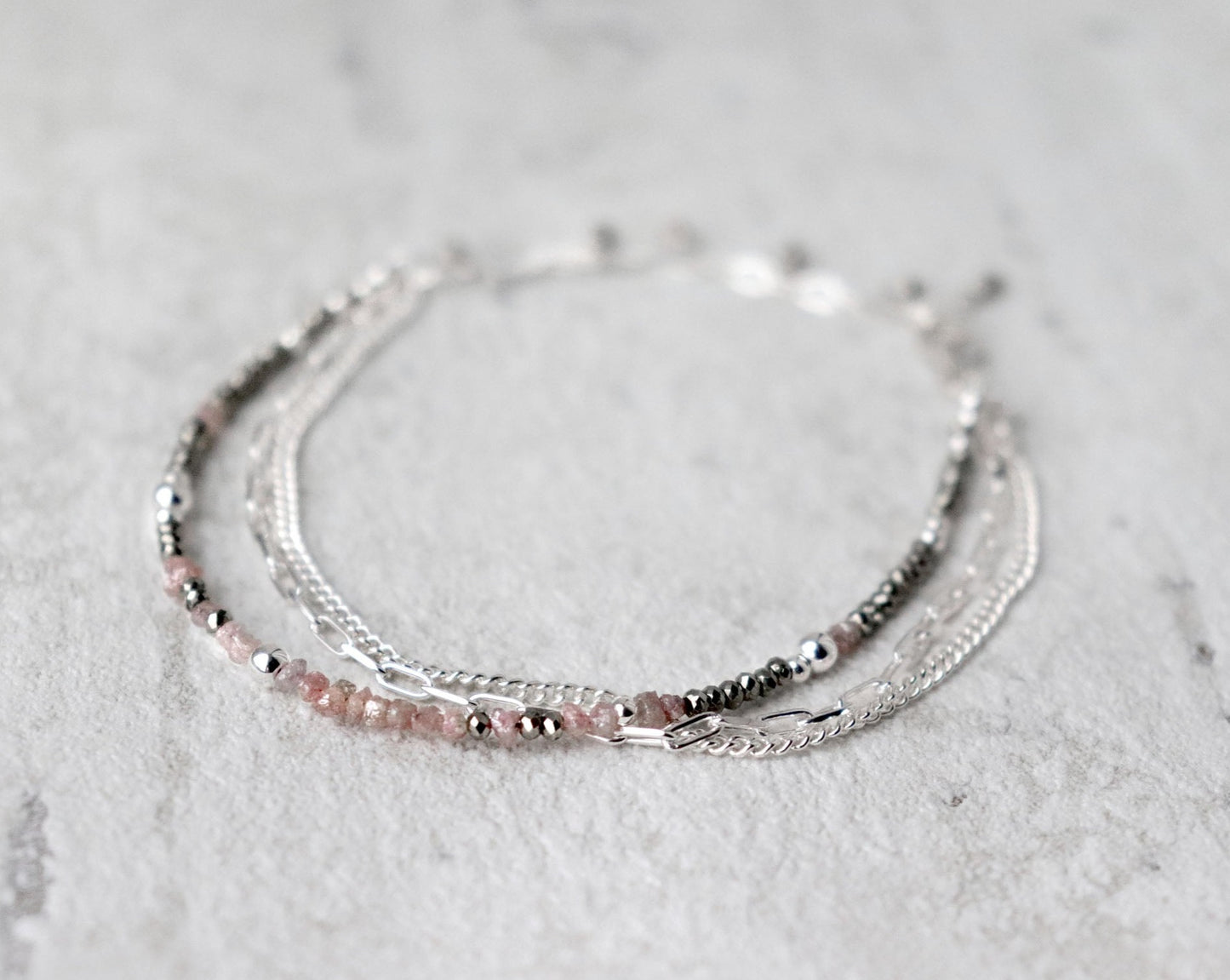 Raw Pink Diamond Bracelet