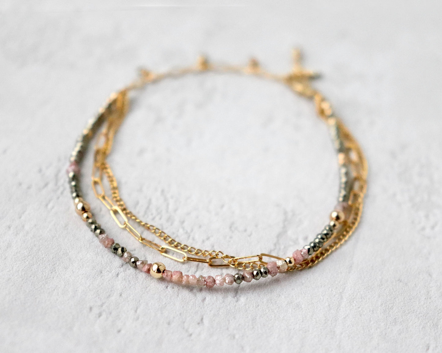 Raw Pink Diamond Bracelet