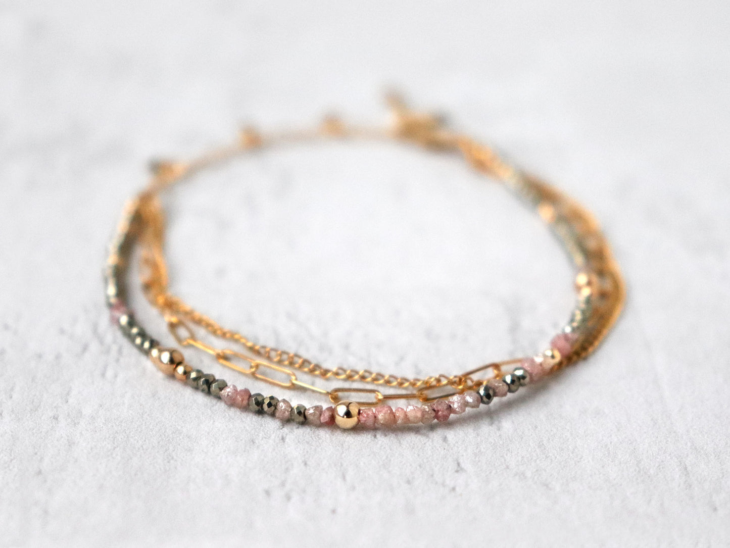 Raw Pink Diamond Bracelet