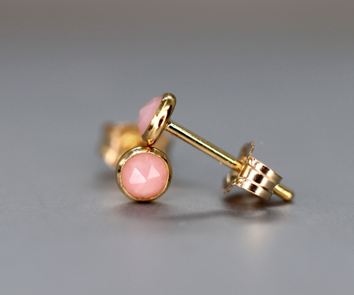 Pink Opal Stud Earrings