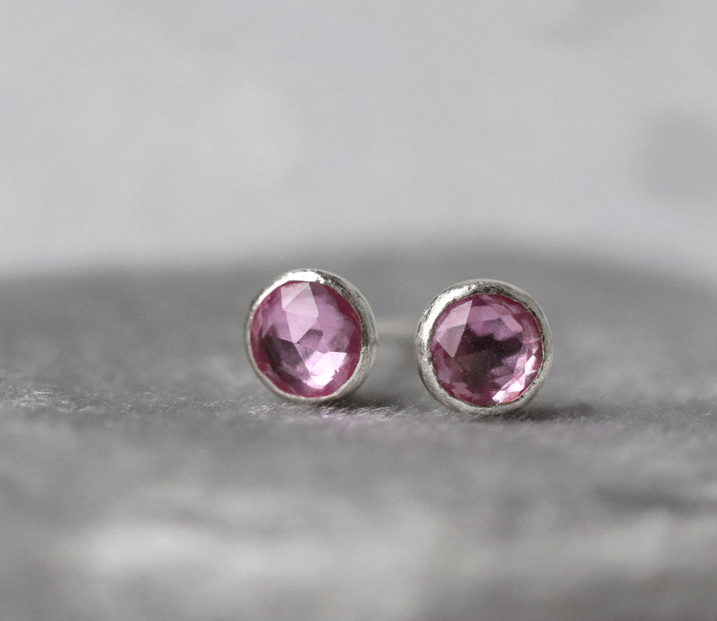 Pink Sapphire Stud Earrings