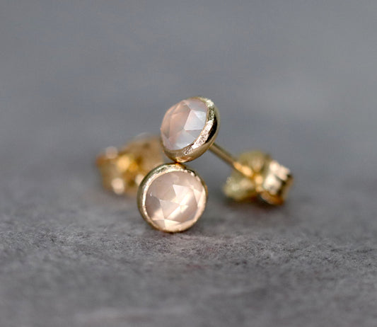 Rose Quartz Stud Earrings, Uncoditional Love