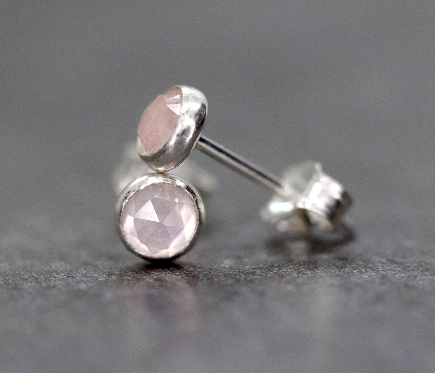 Rose Quartz Stud Earrings, Uncoditional Love