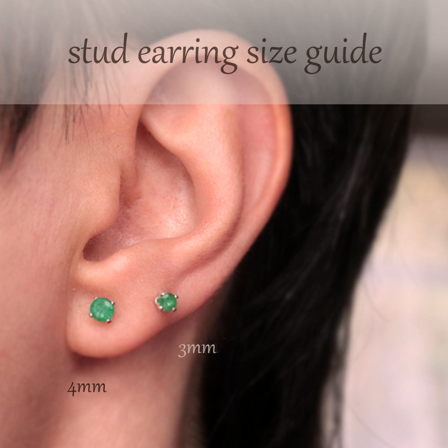 Faceted Emerald Stud Earrings