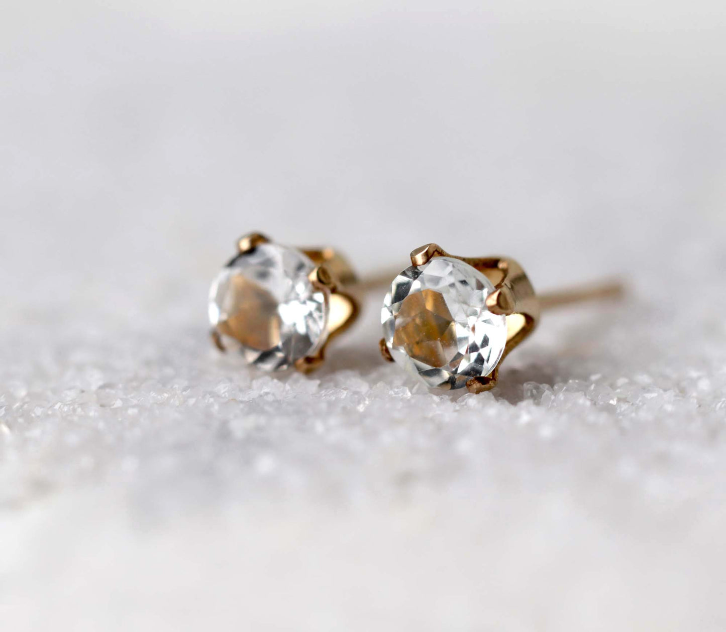 White Topaz Stud Earrings