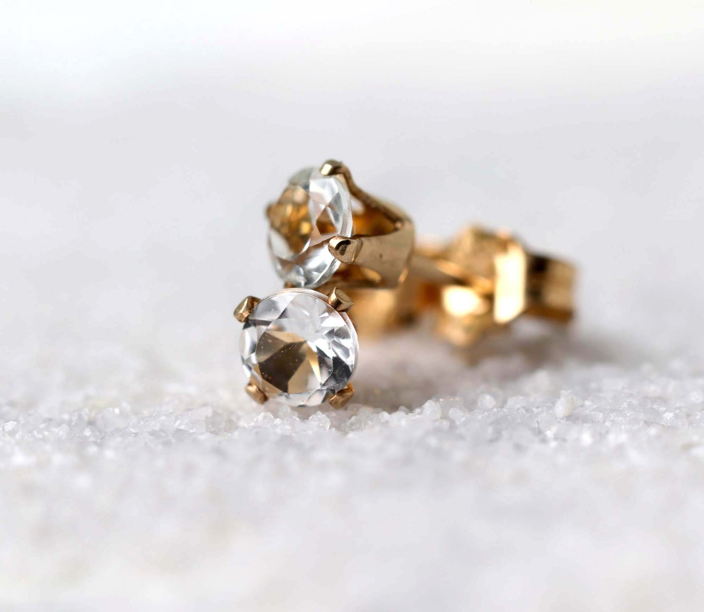 White Topaz Stud Earrings