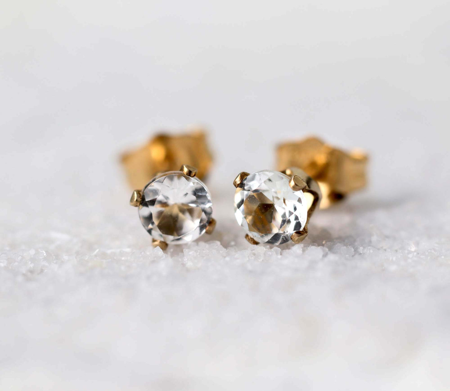 White Topaz Stud Earrings