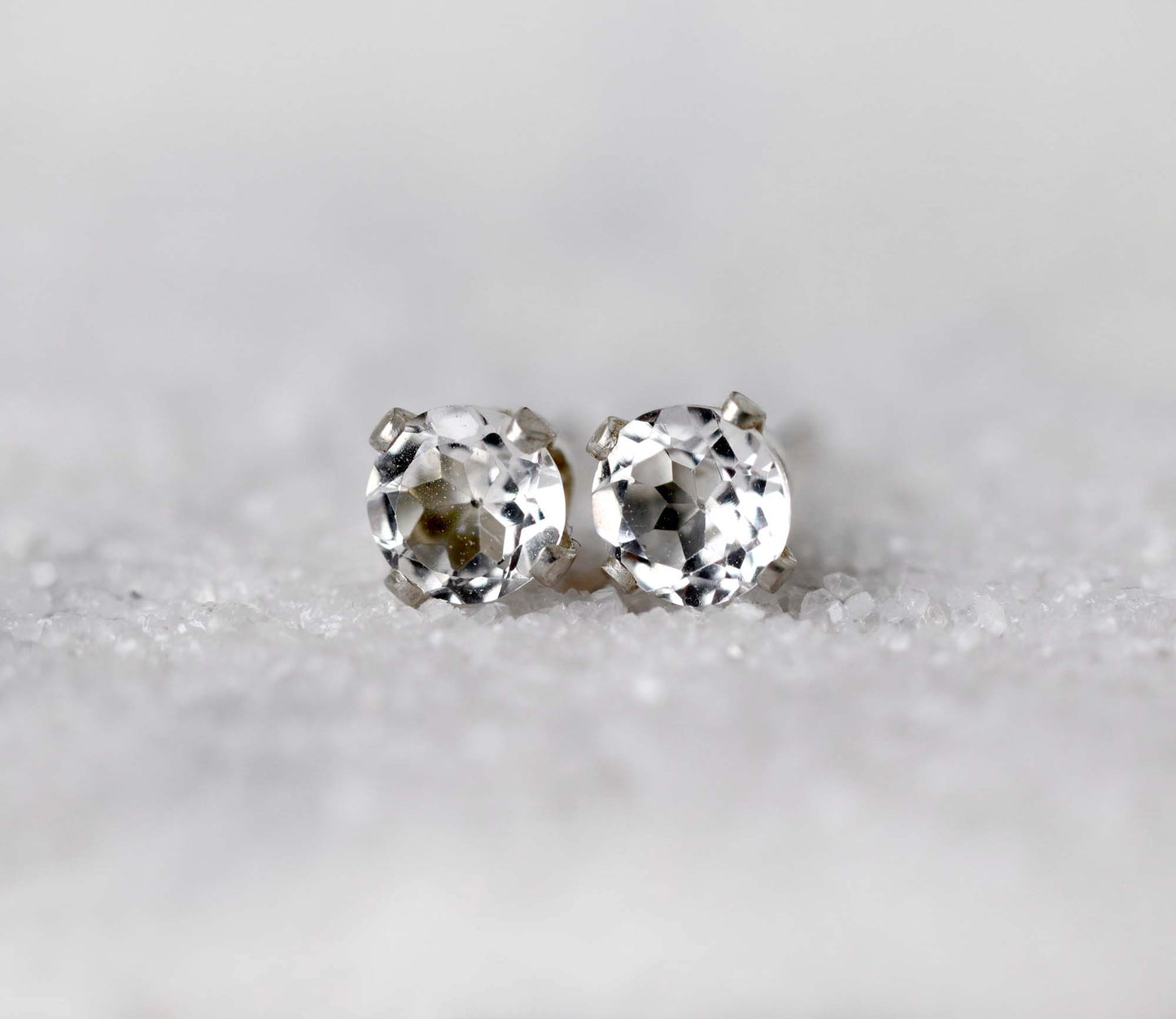 White Topaz Stud Earrings