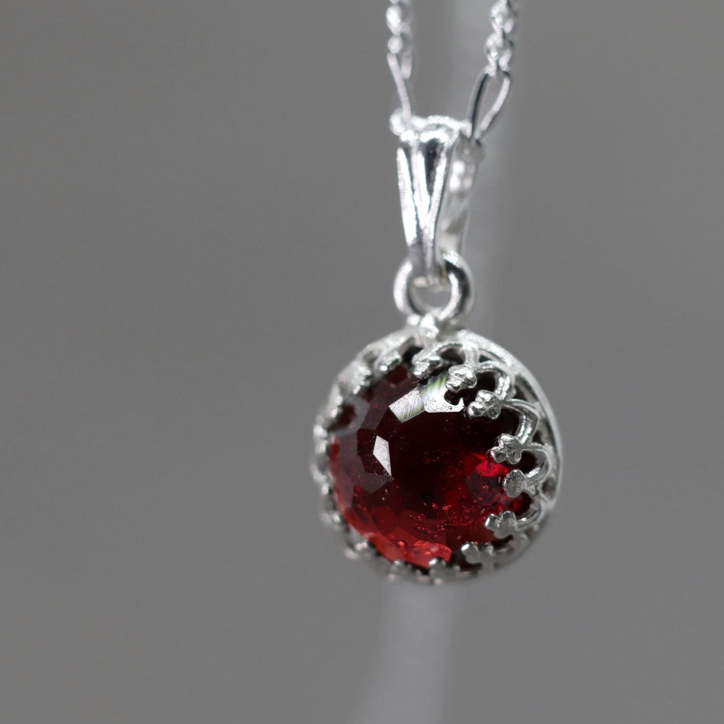 Almandine Garnet Pendant Necklace