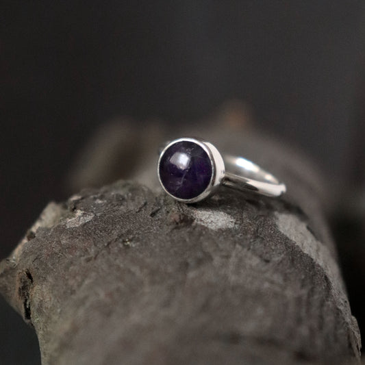 African Amethyst ring, UK P / US 7.5