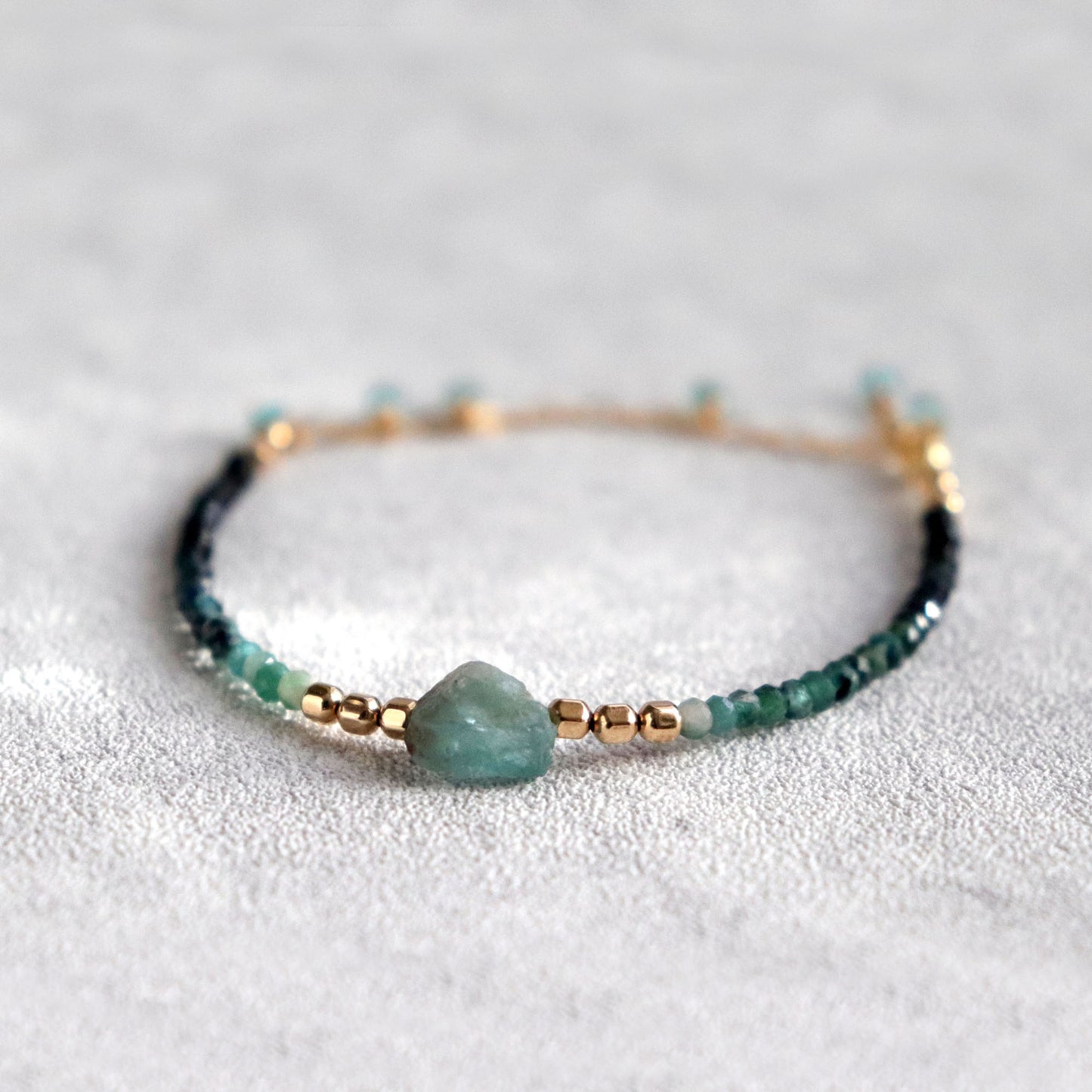 Apatite and Shaded Blue Black Tourmaline Bracelet