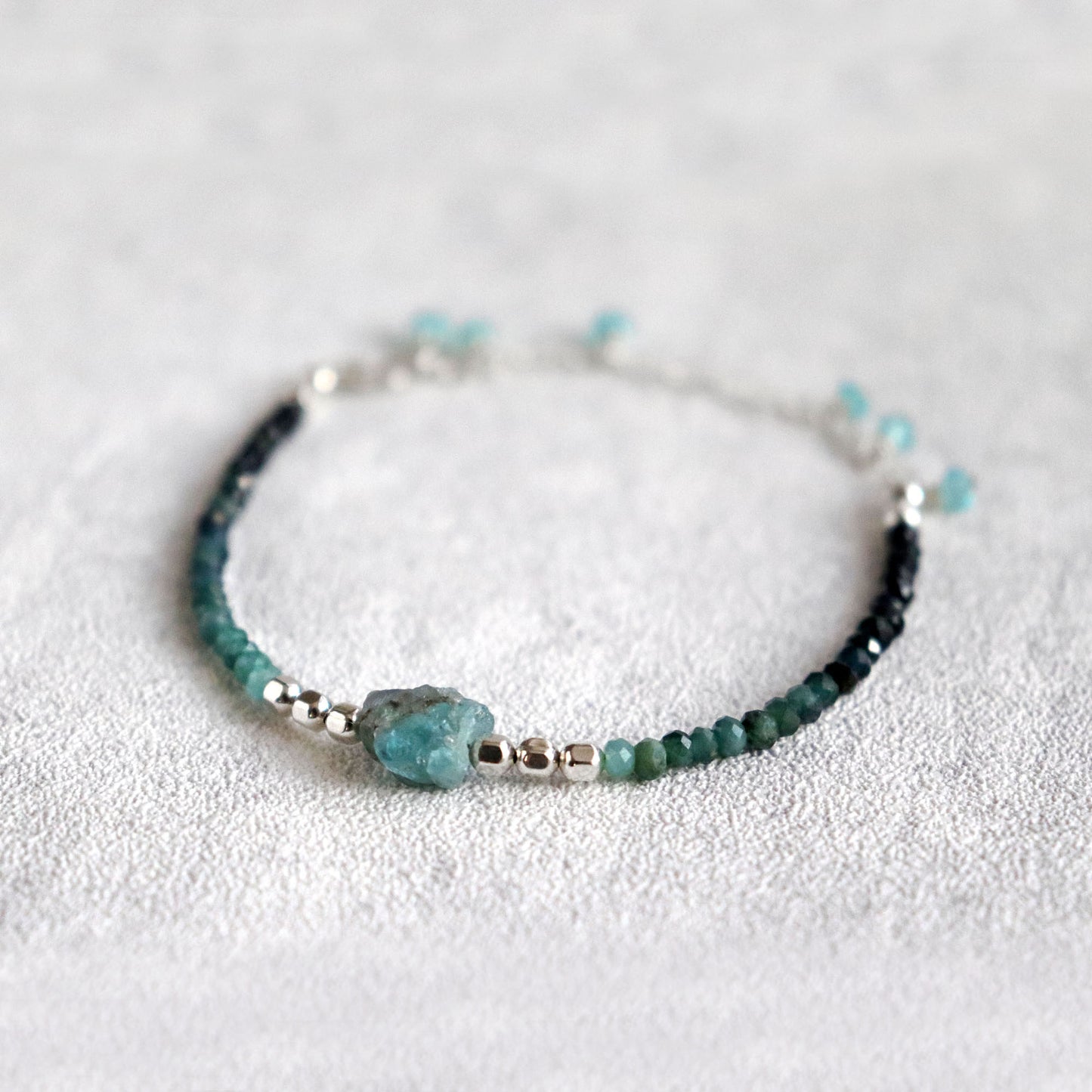 Apatite and Shaded Blue Black Tourmaline Bracelet