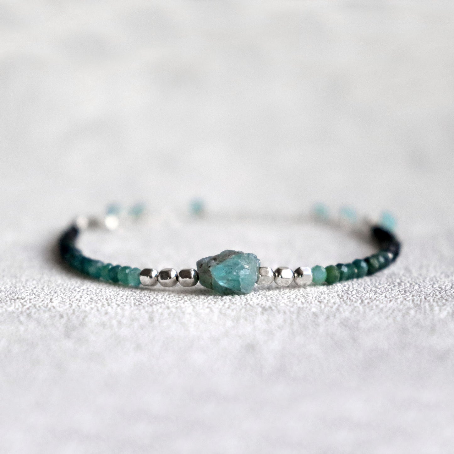 Apatite and Shaded Blue Black Tourmaline Bracelet