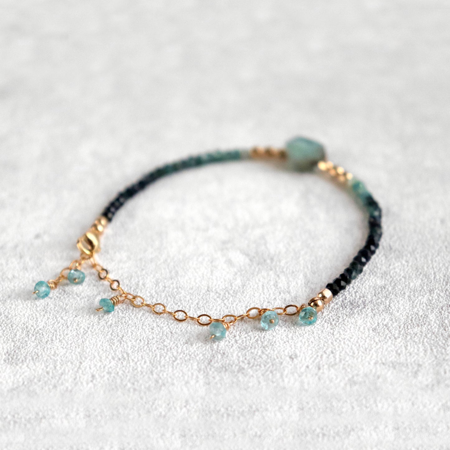 Apatite and Shaded Blue Black Tourmaline Bracelet