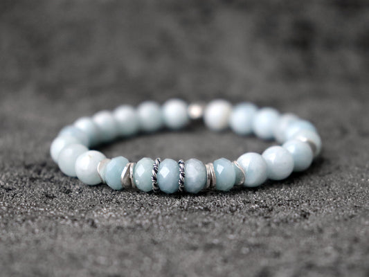 Chunky Aquamarine, March Birthstone Bracelet