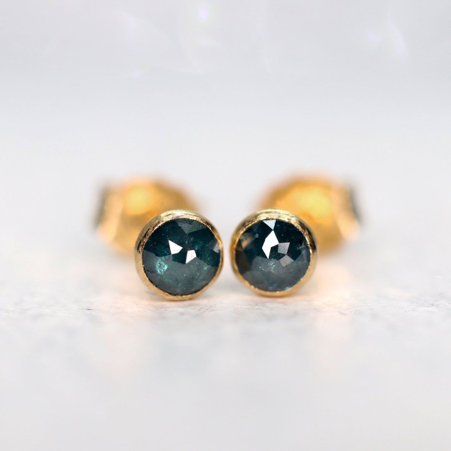 Blue Diamond Stud Earrings