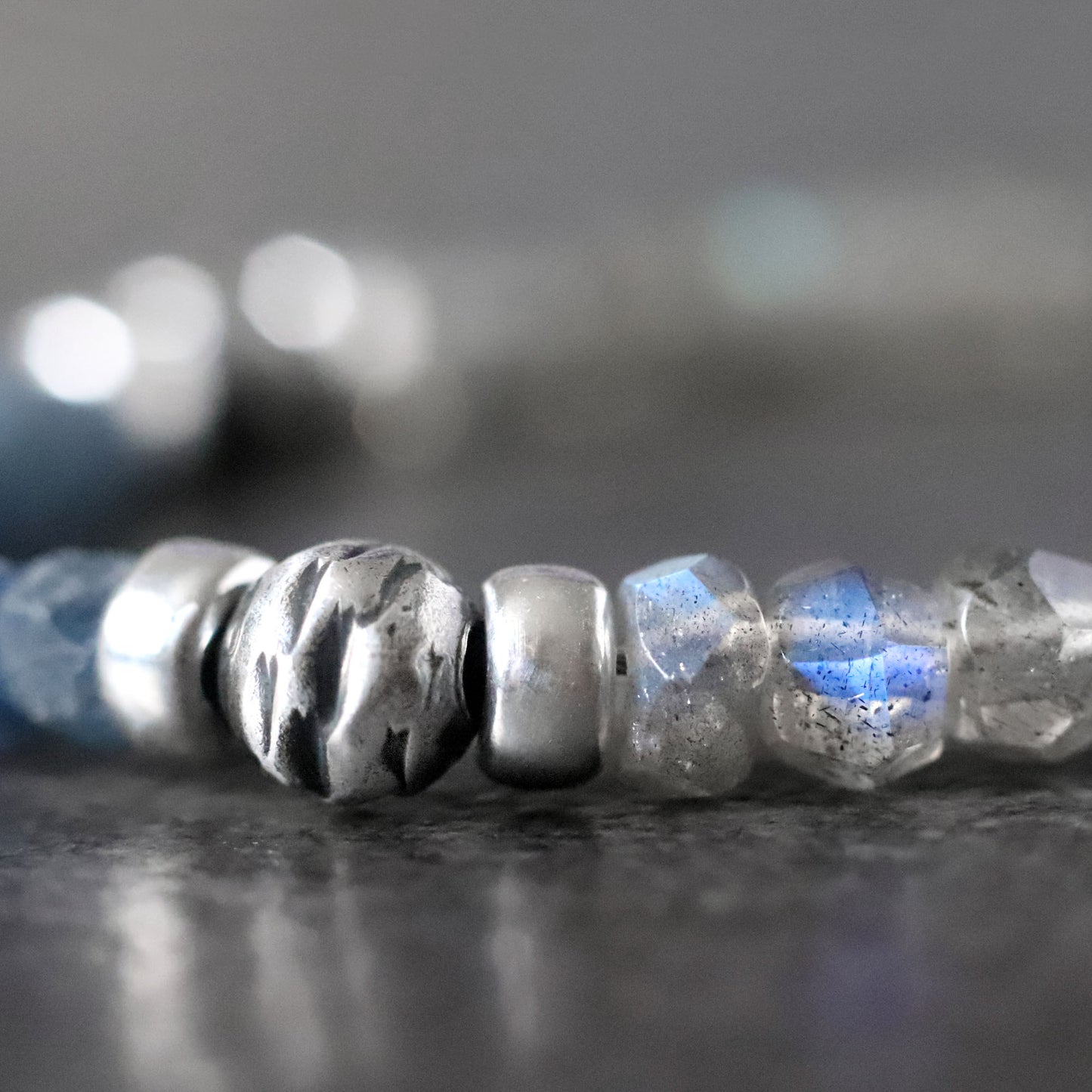 Blue Sapphire and Labradorite Bracelet