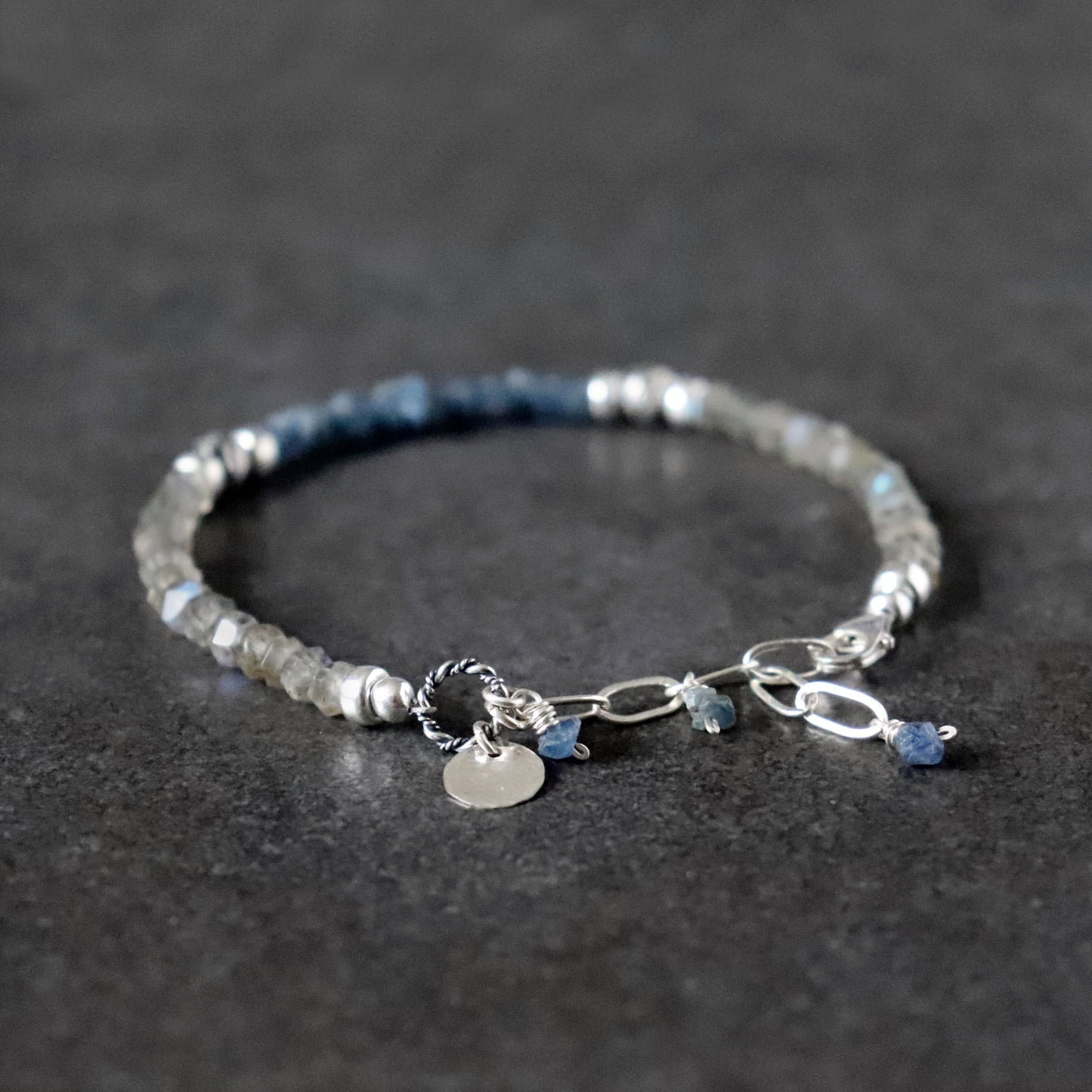 Blue Sapphire and Labradorite Bracelet