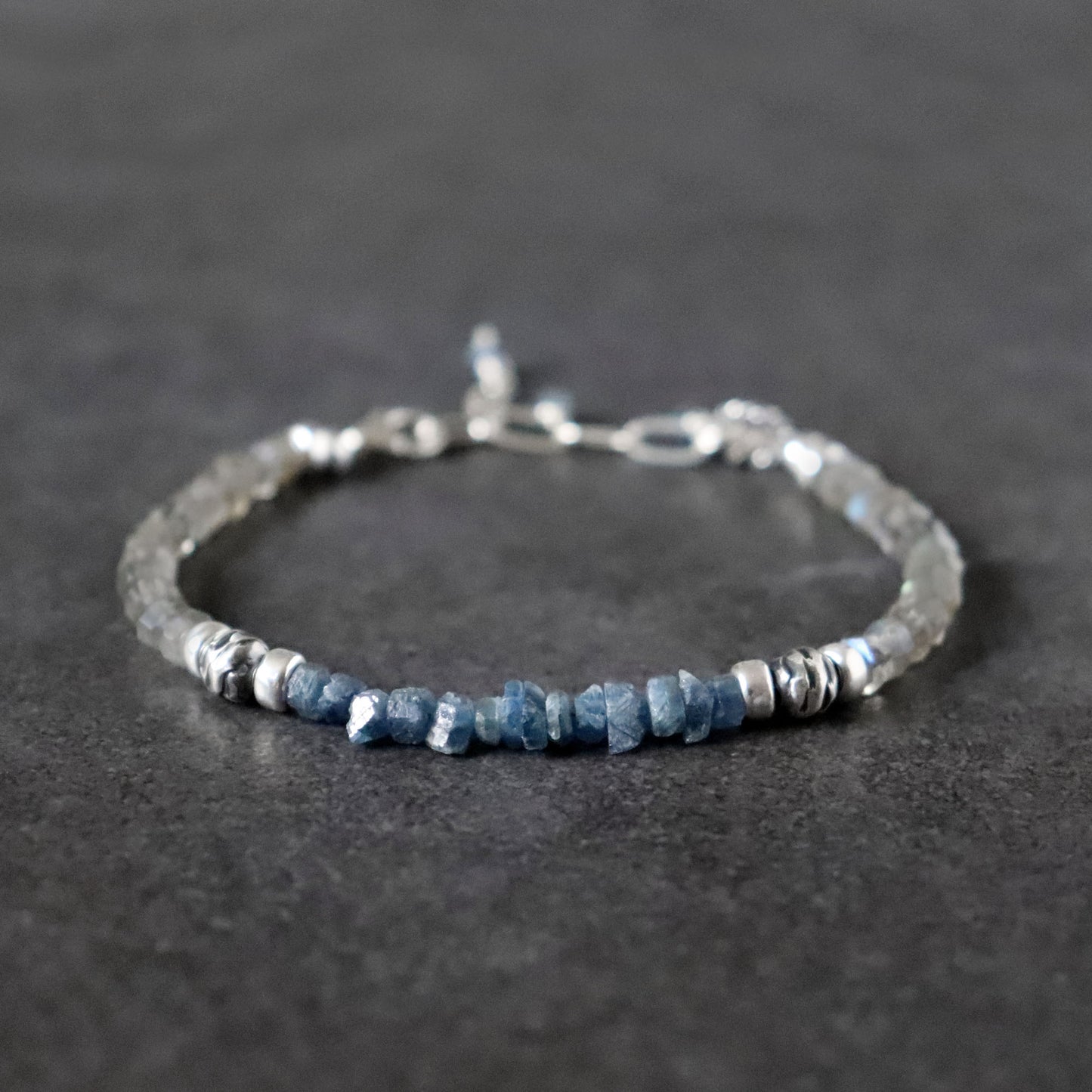 Blue Sapphire and Labradorite Bracelet