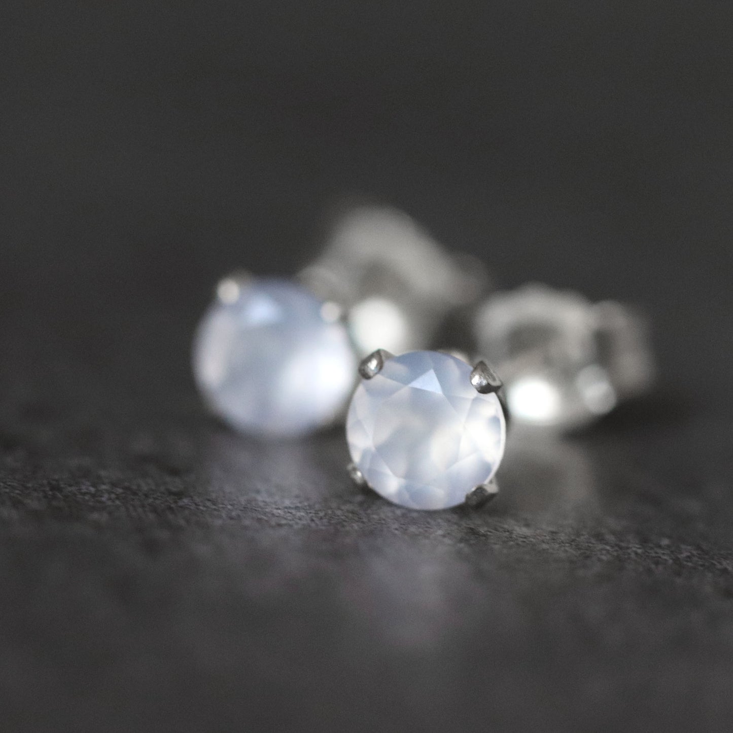 Chalcedony Stud Earrings