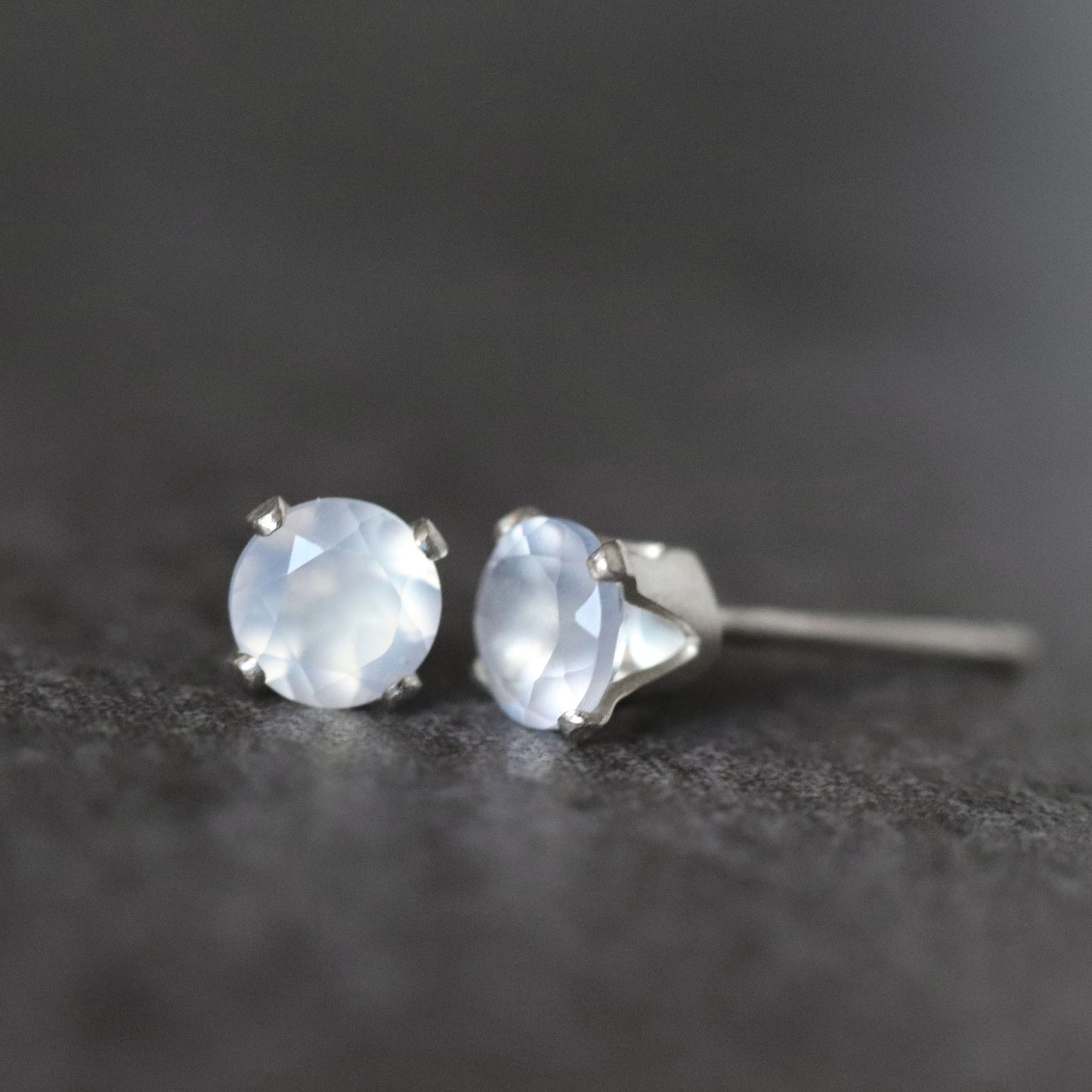 Chalcedony Stud Earrings