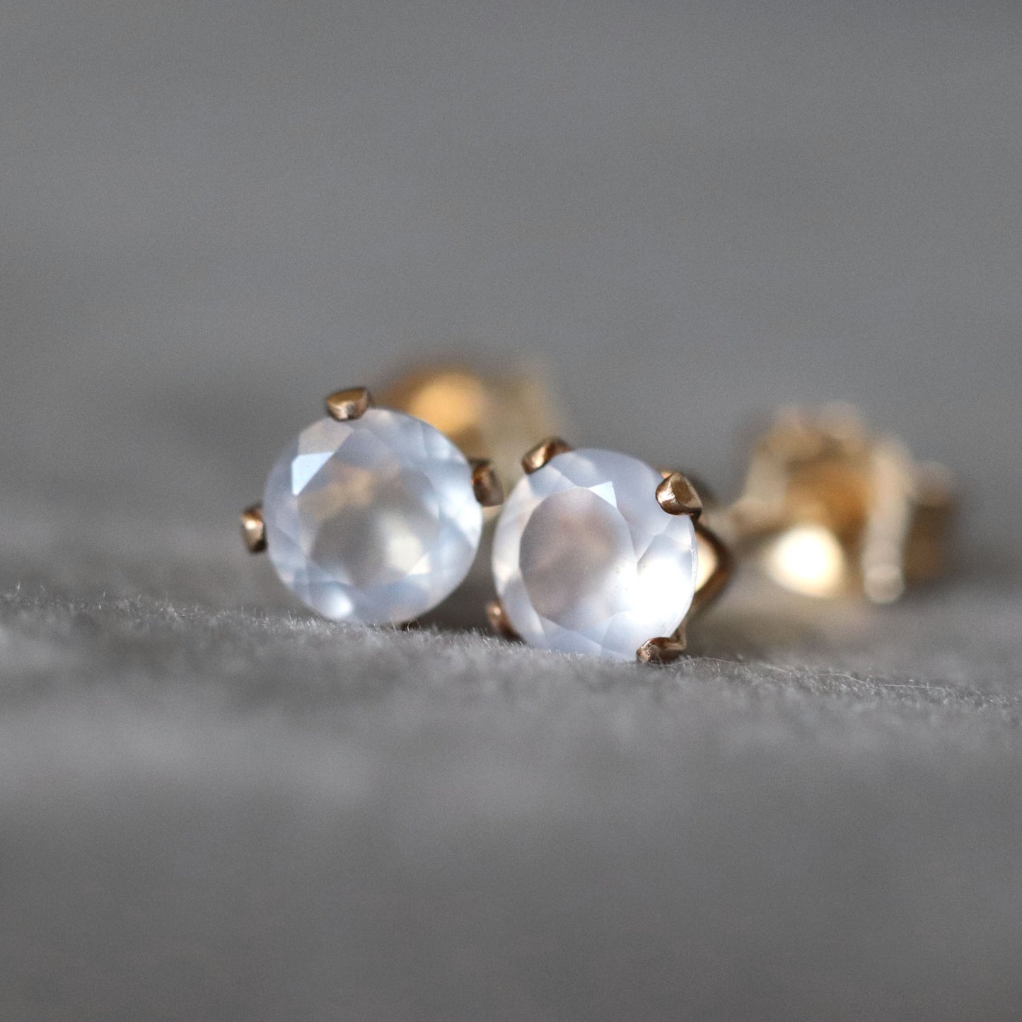 Chalcedony Stud Earrings