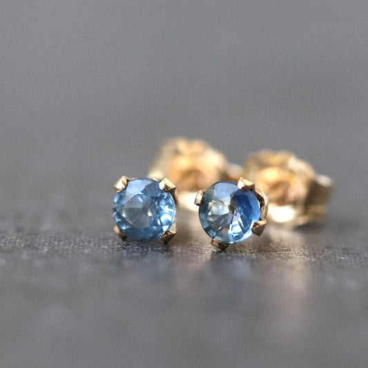 Cornflower Blue Sapphire Stud Earrings