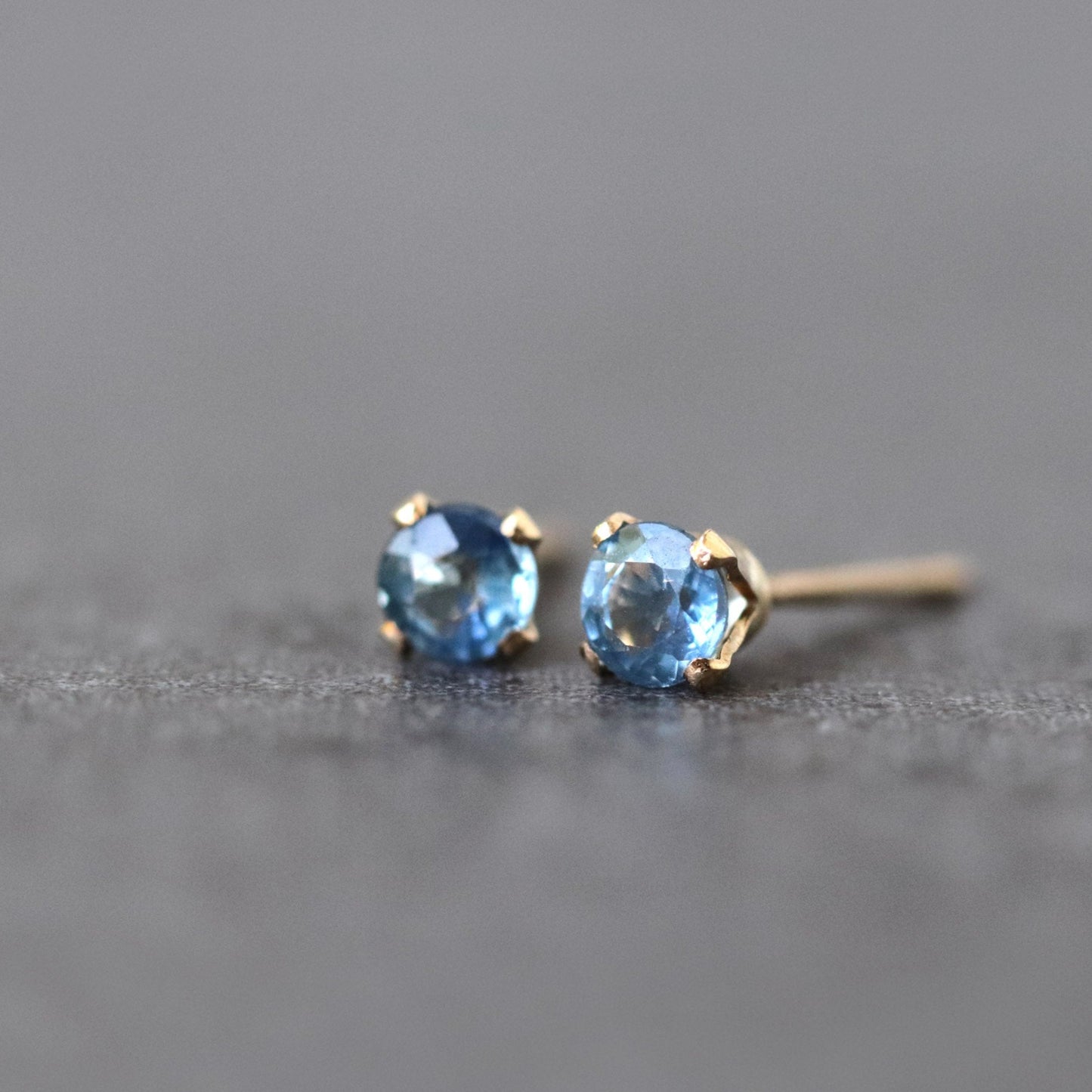 Cornflower Blue Sapphire Stud Earrings