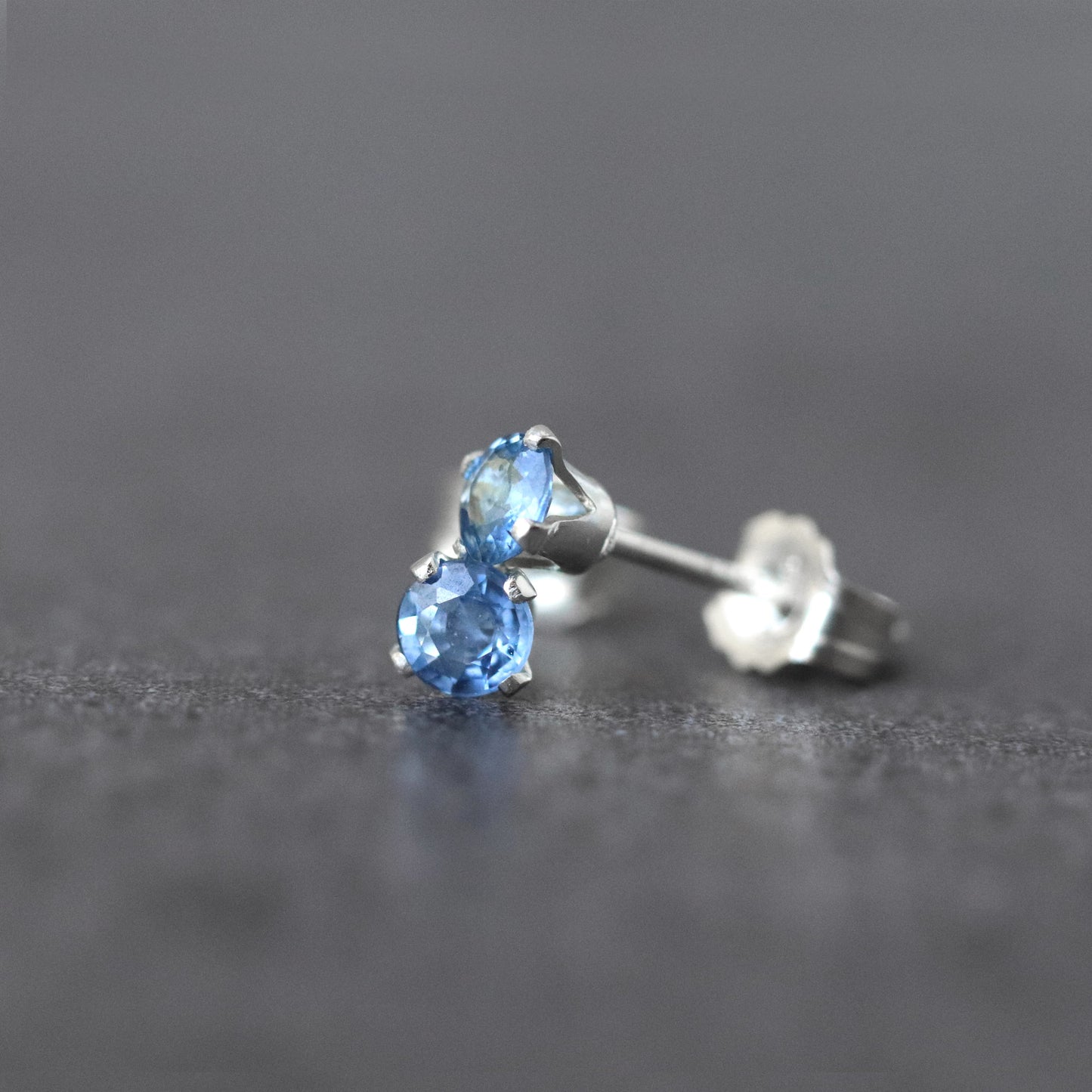 Cornflower Blue Sapphire Stud Earrings