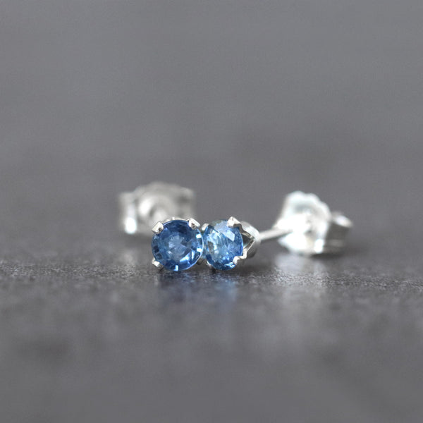 Cornflower Blue Sapphire Stud Earrings