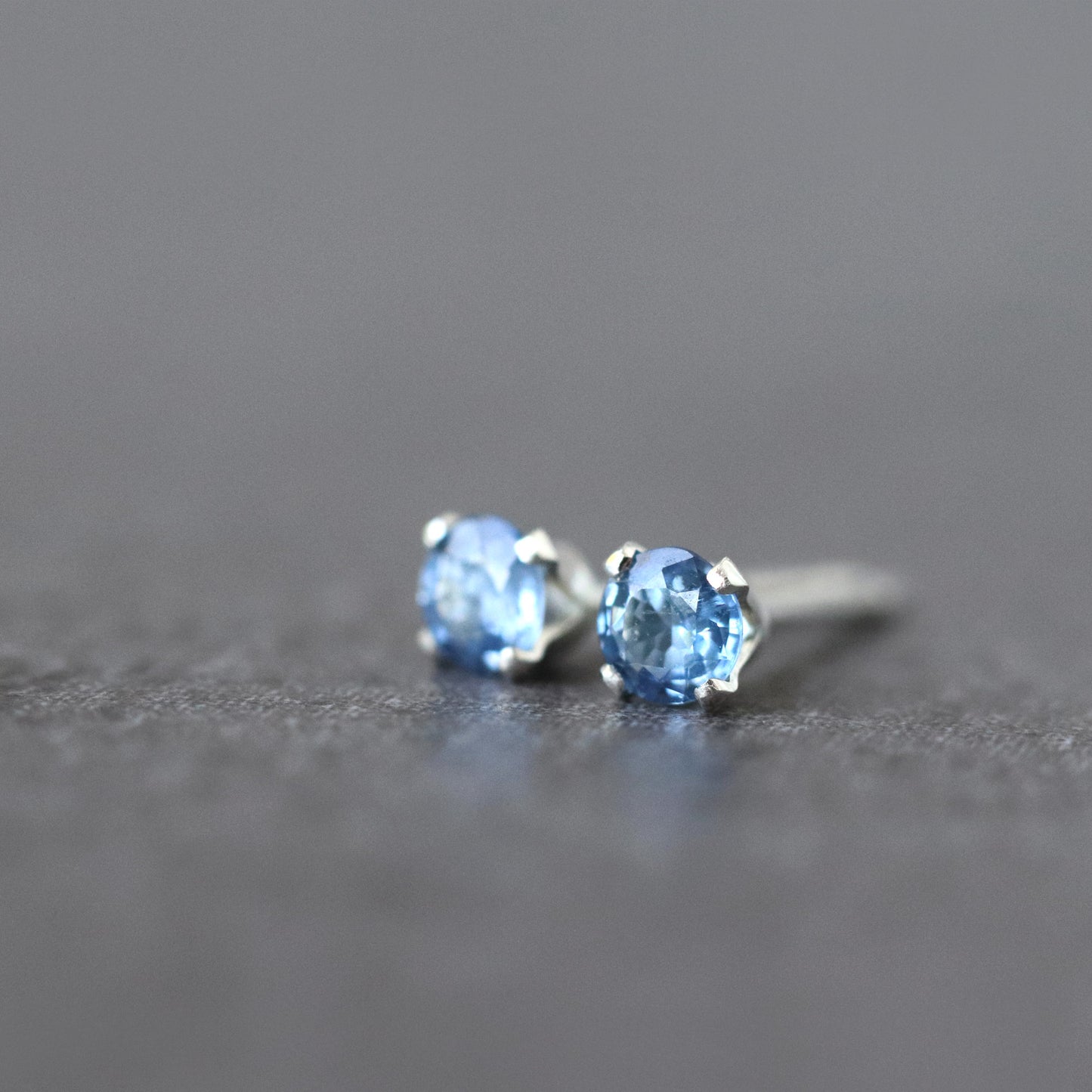 Cornflower Blue Sapphire Stud Earrings