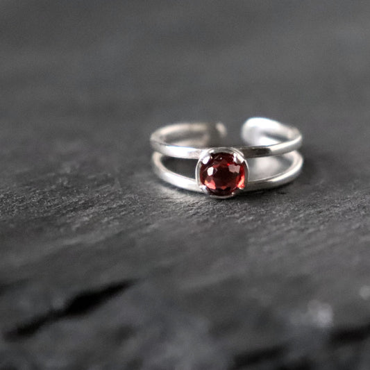 Garnet Double Band Ring