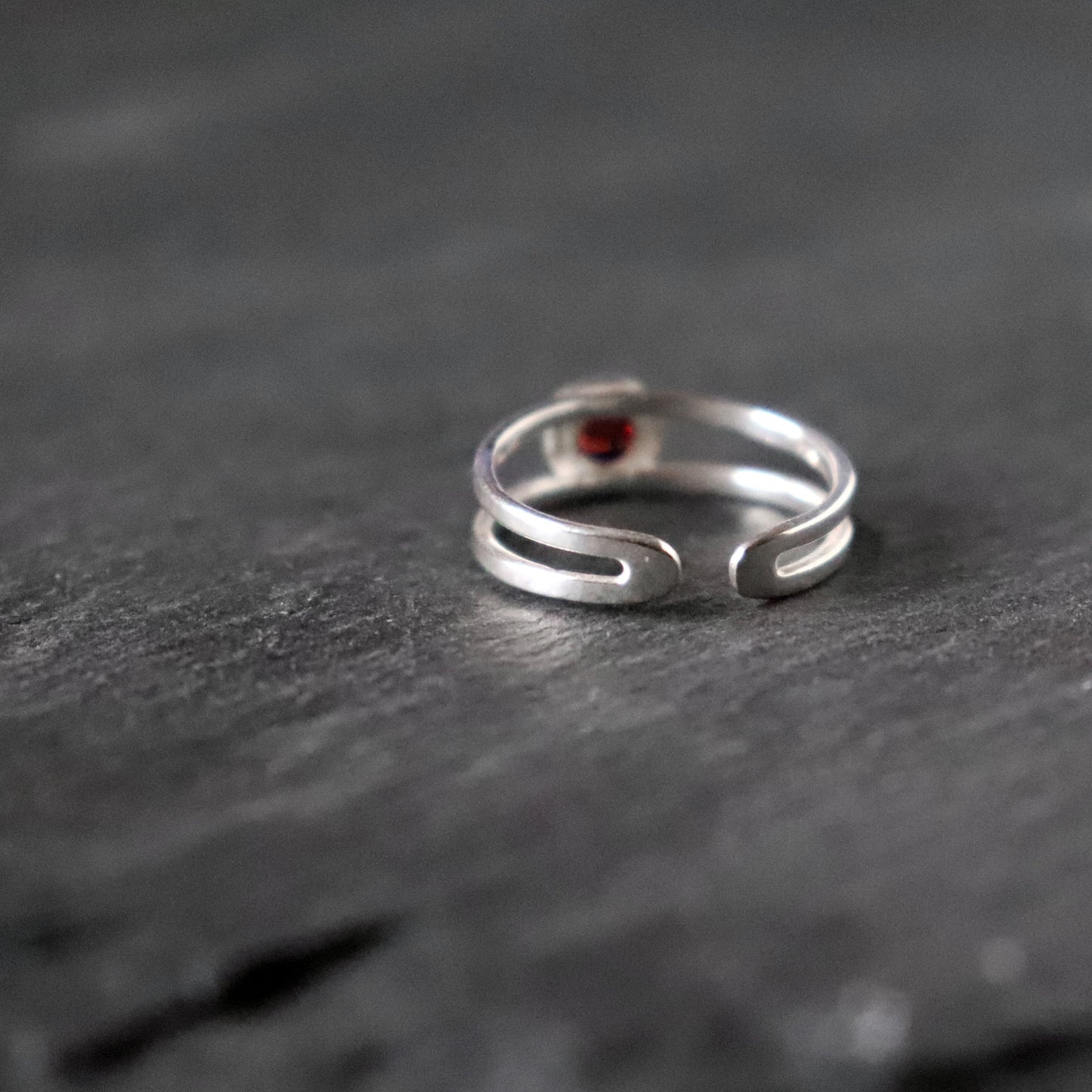 Garnet Double Band Ring