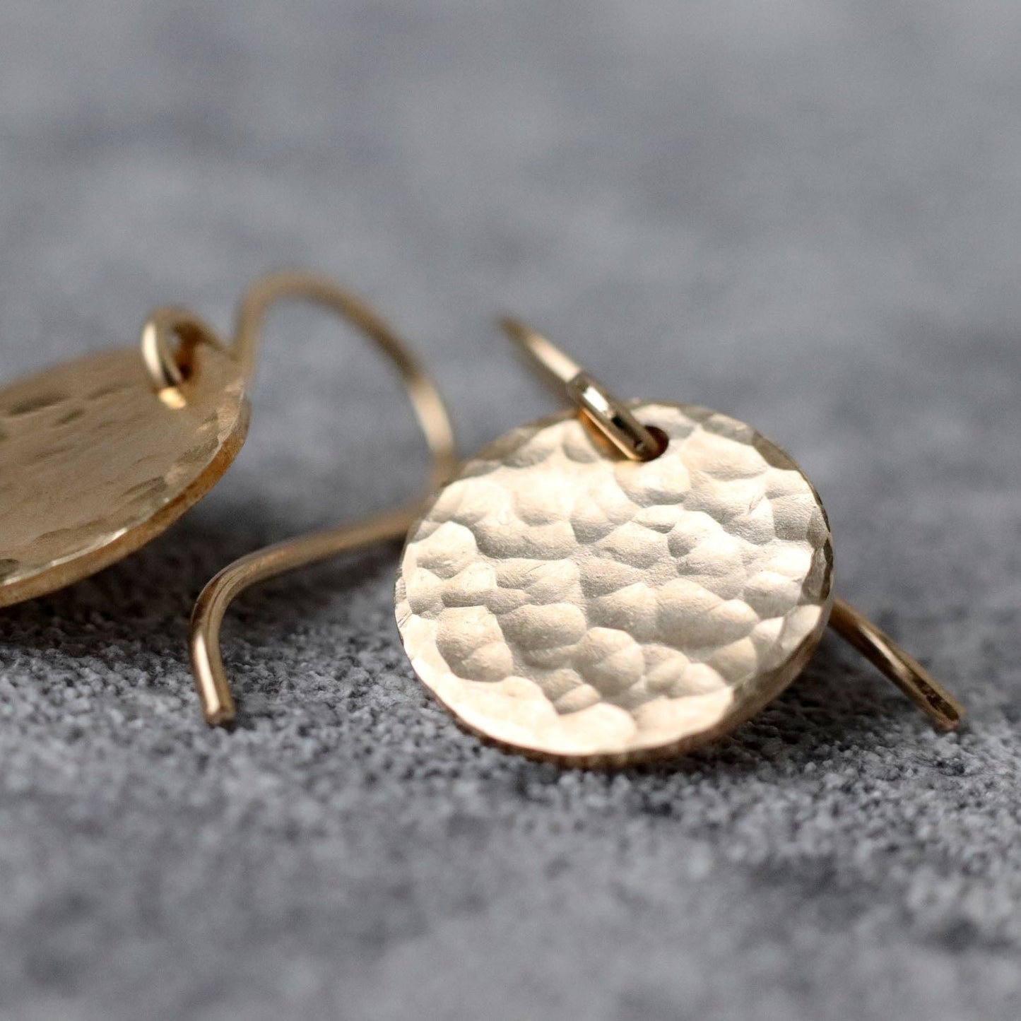 Small Hammered Gold Disc / Coin Earrings