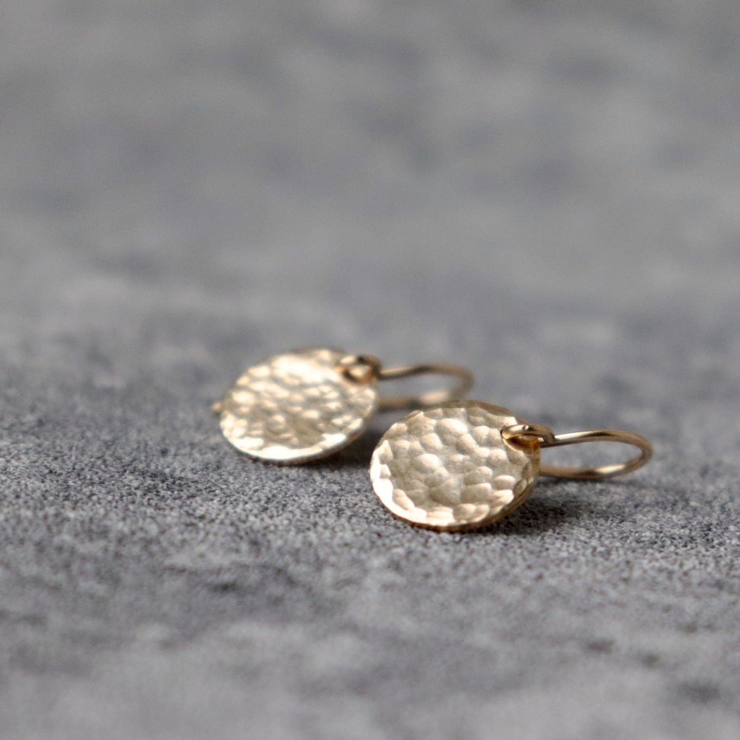 Small Hammered Gold Disc / Coin Earrings