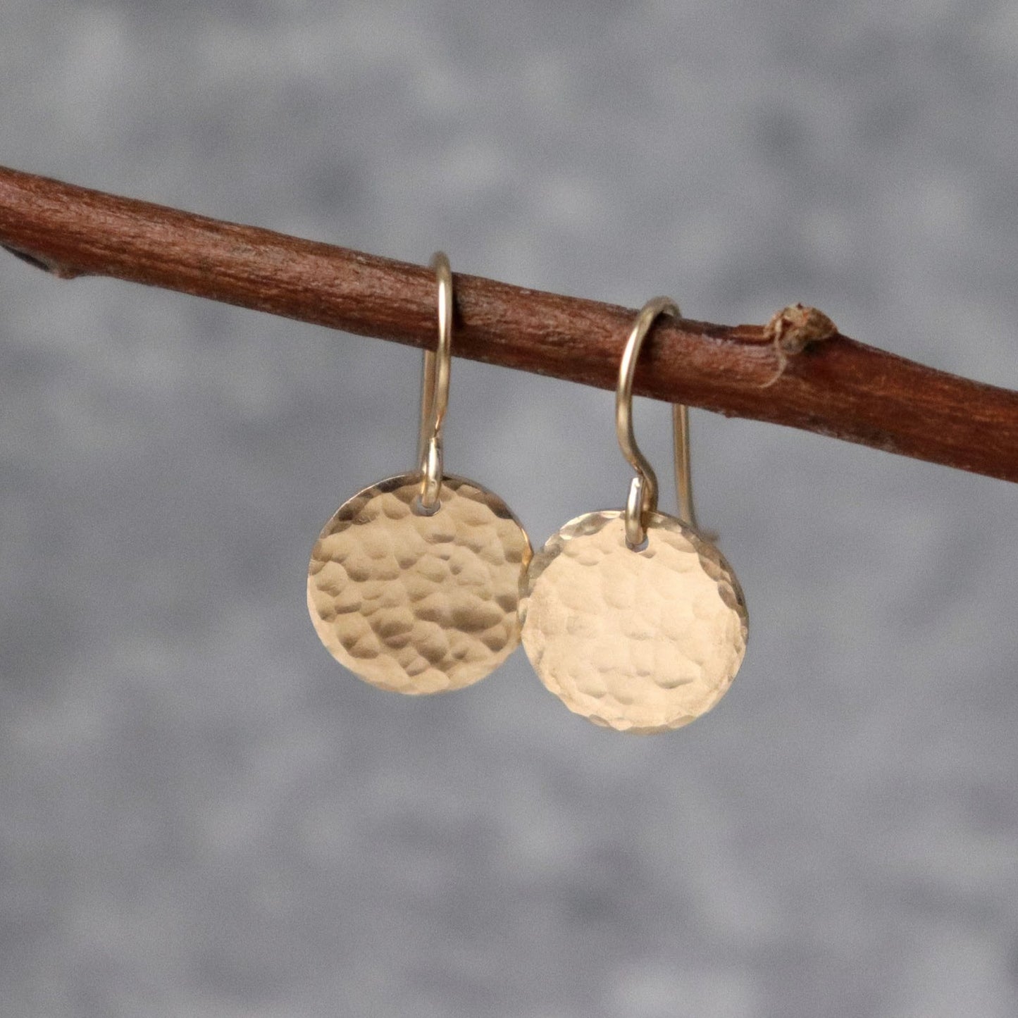 Small Hammered Gold Disc / Coin Earrings