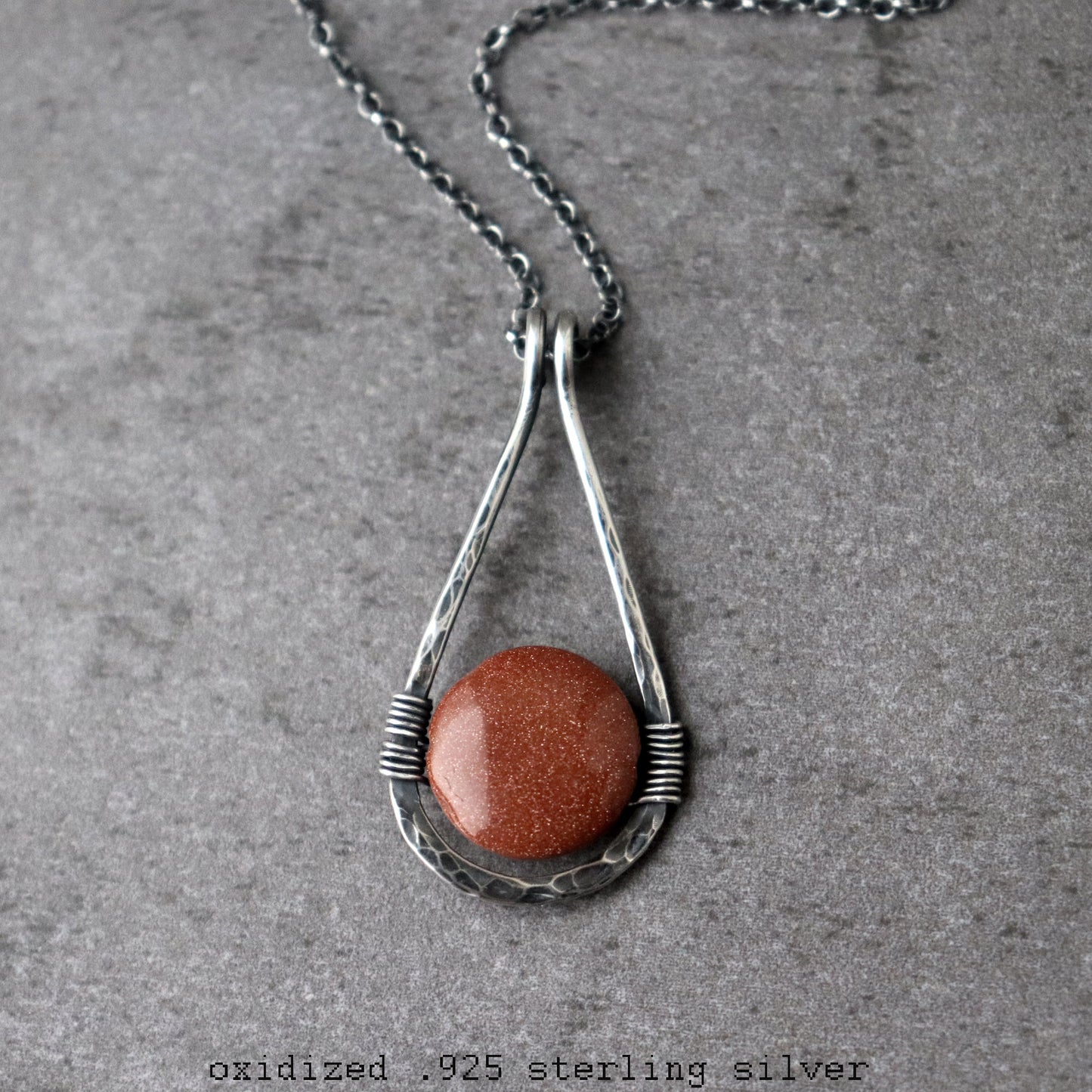 Goldstone Teardrop Pendant Necklace